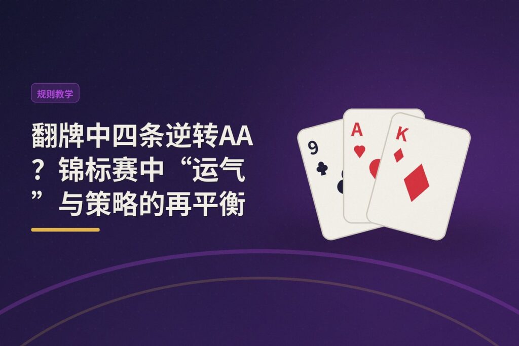 https://www.reddit.com/r/poker/comments/1ucdxi8/tournament_luck/ - 翻牌中四条逆转AA?锦标赛中“运气”与策略的再平衡