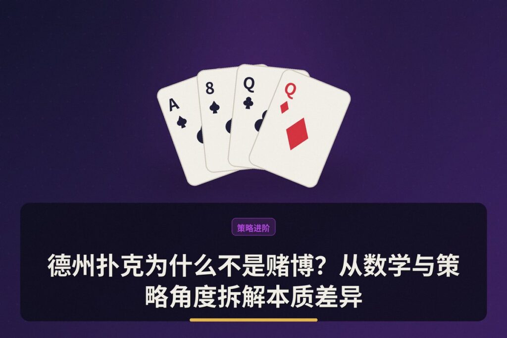德州扑克为什么不是赌博 - 德州扑克为什么不是赌博?从数学与策略角度拆解本质差异